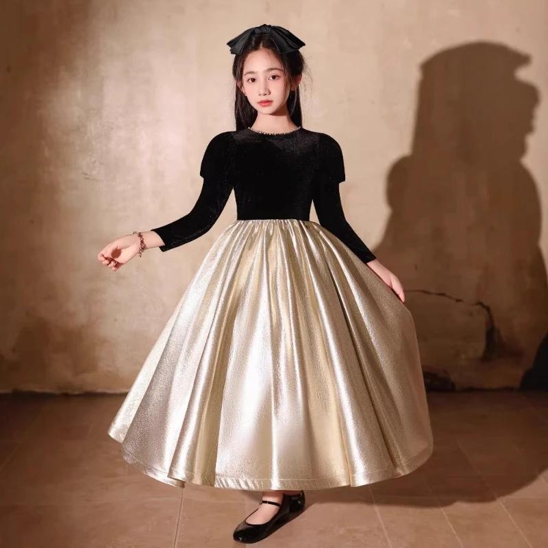 Robe de spectacle 2026 pour enfants et filles, tenue de princesse pour anniversaire, demoiselle d'ho