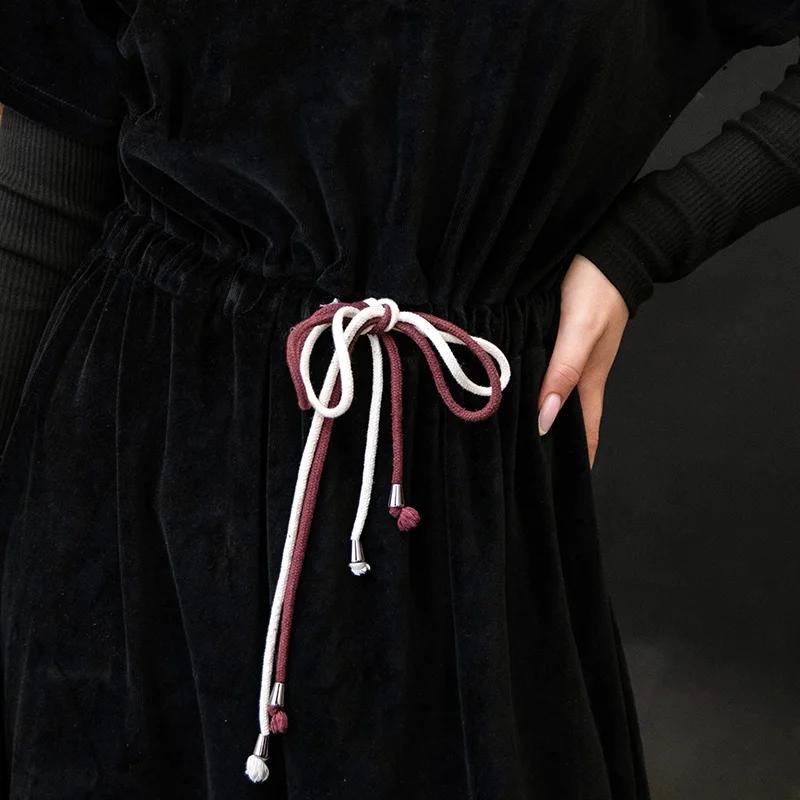 Shabbos adolescent/femme robe hiver robe manches courtes vêtements taille 2 cordon cordes filles noi
