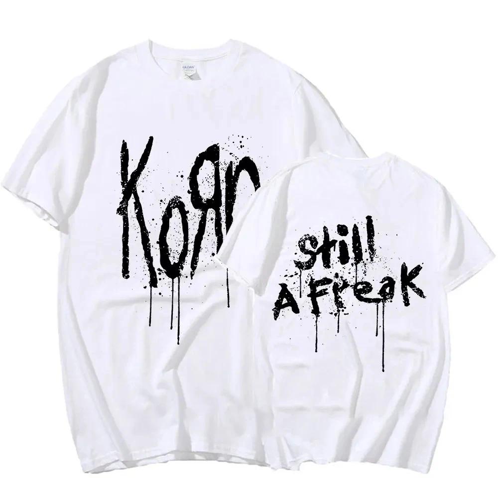 Korn Music Concert Rock Band Tour du monde T-shirt en pur coton personnalisé rue polyvalent 2024 mod
