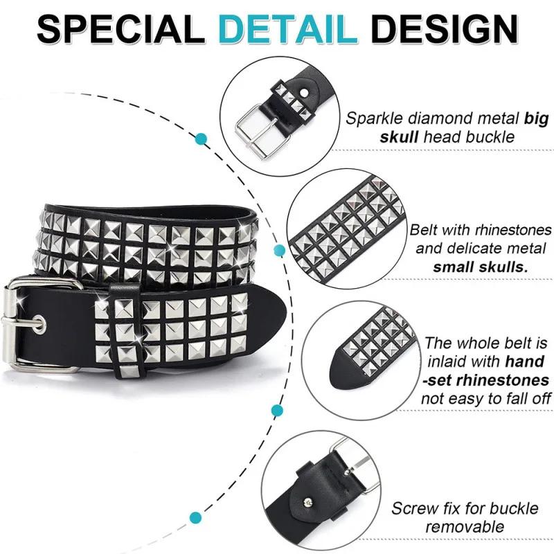 Ceinture cloutée punk pour hommes et femmes, ceinture décorative spéciale tendance et polyvalente in