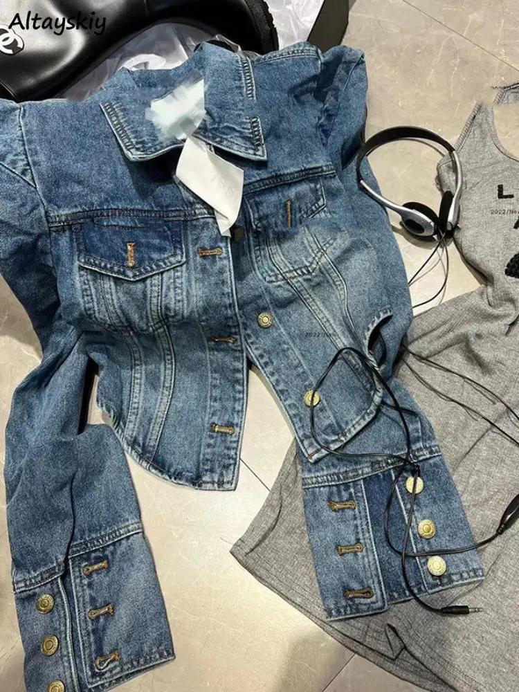 Vestes courtes en Denim pour femmes, Vintage américain, Design Chic, Hip Hop, Streetwear, vêtements