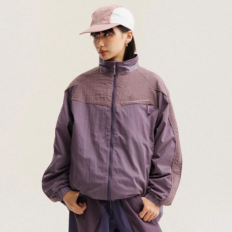 Veste cargo à capuche décontractée et ample pour homme et femme, imperméable, design à empiècements,