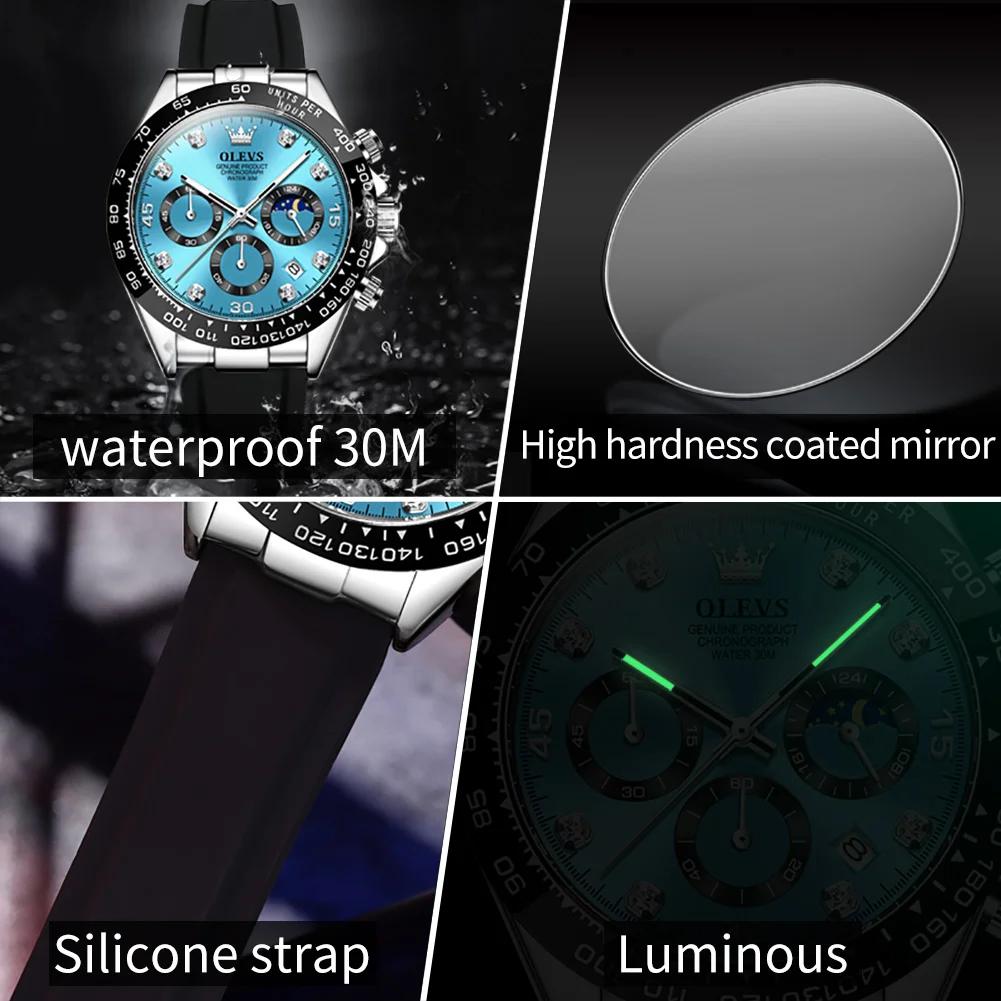 OLEVS-Montre à Quartz de Luxe pour Homme, Étanche, Shoe, Marque Supérieure, Date, Chronographe, deho