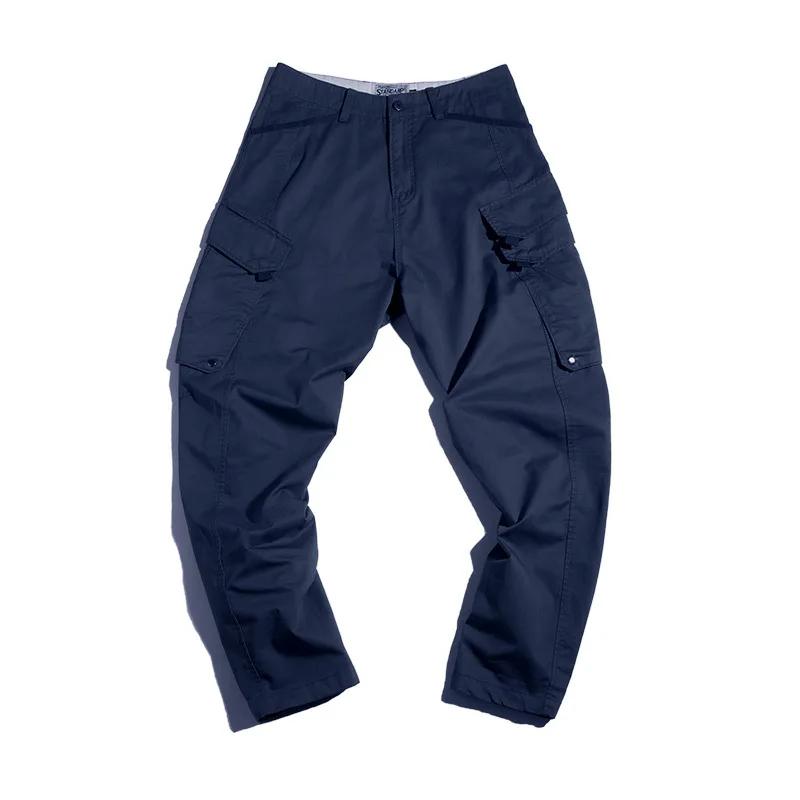 Maden-Pantalon cargo vert pour homme, pantalon de travail de randonnée multi-poches vintage, jogging