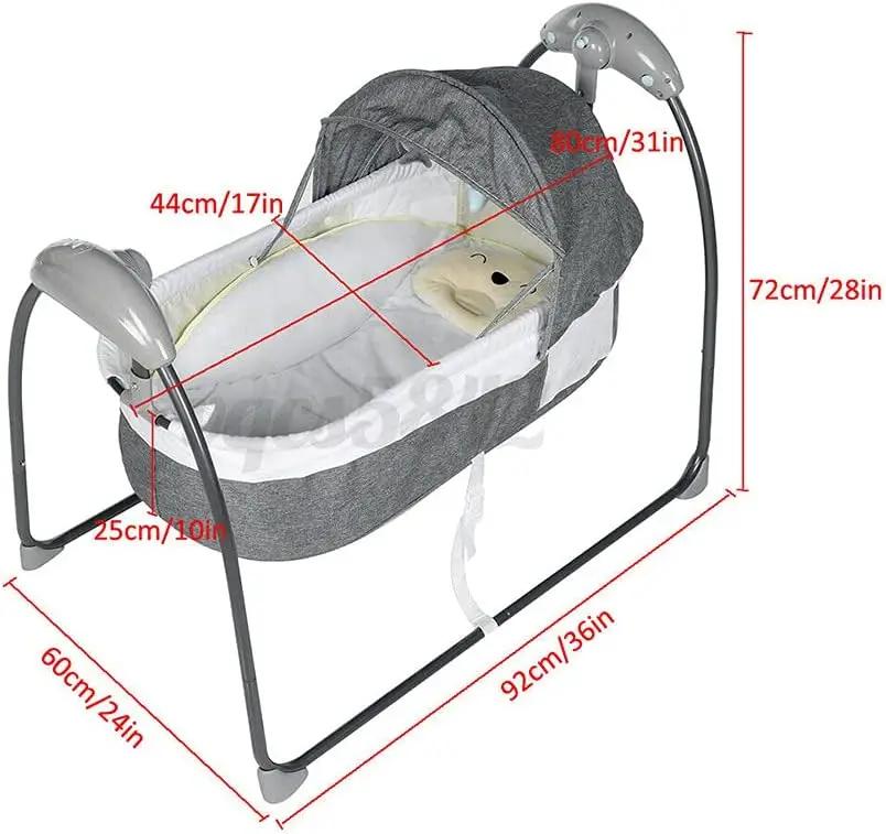 Berceau à bascule électrique pour bébé, balançoire automatique pour nourrisson avec télécommande, tr