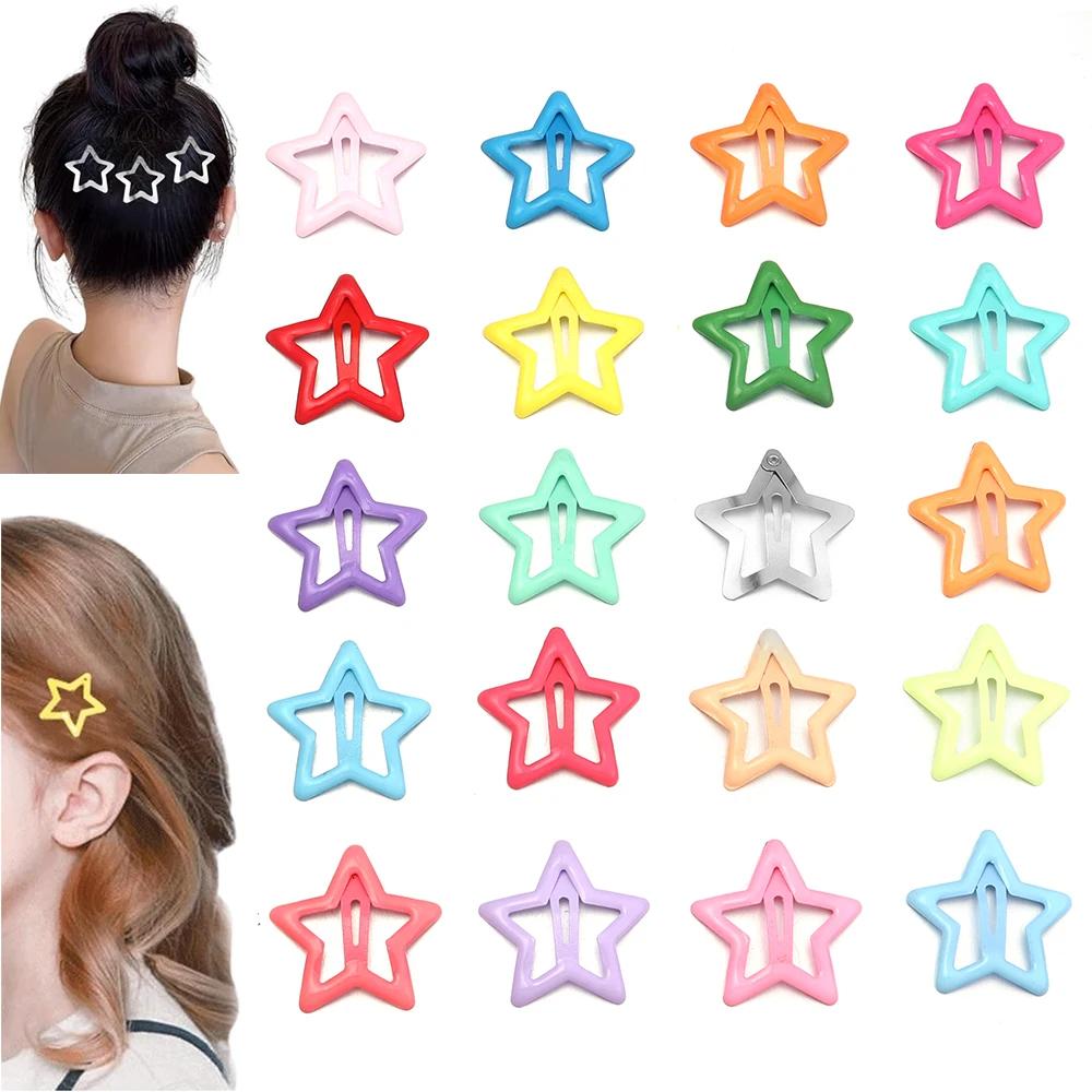 50 pcs/lot métal coloré enfants BB pinces à cheveux Y2K étoile pinces à cheveux pour pince à cheveux