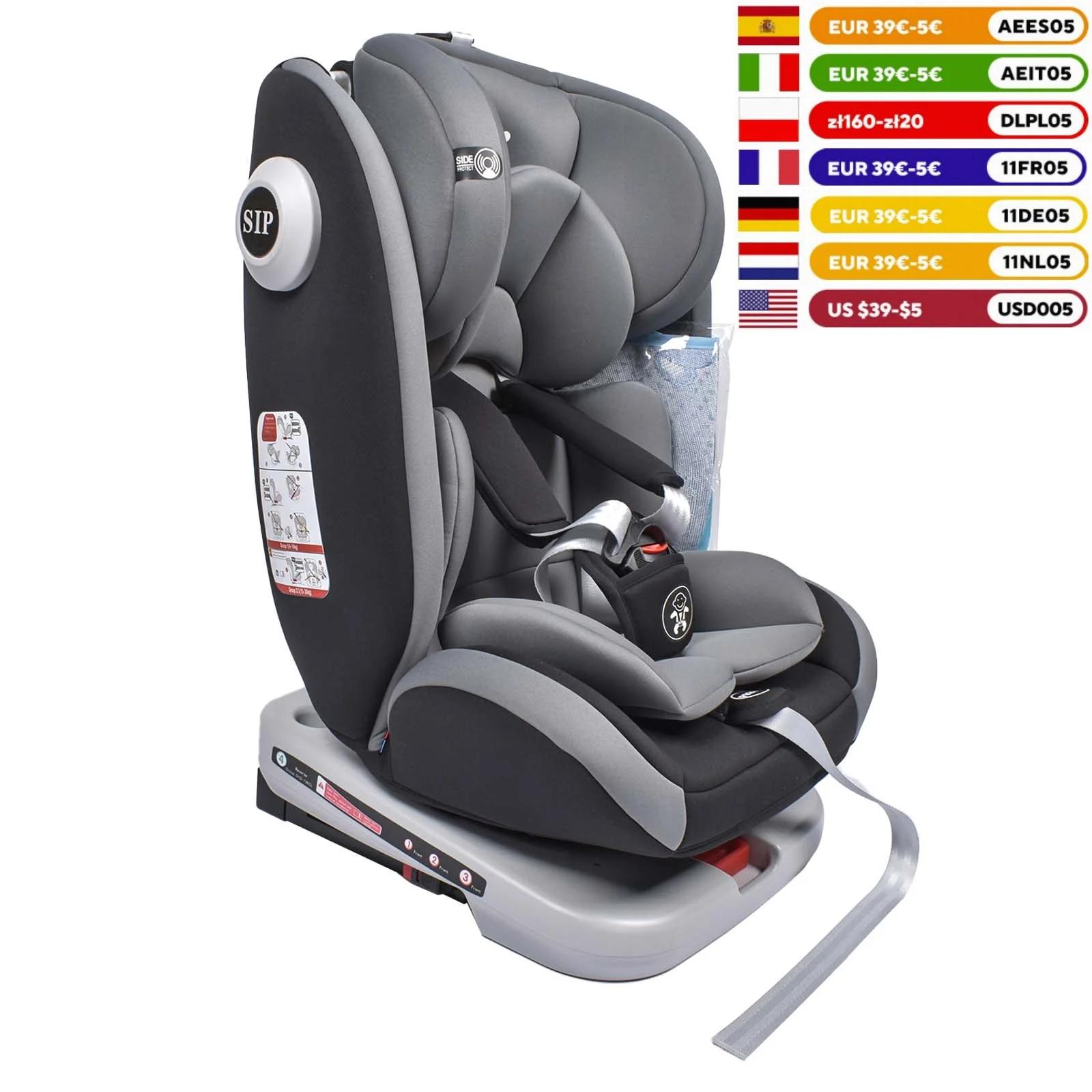 AP01 KL005 Siège auto enfant 360 ° Ceinture rotative 5 points 9-36kg 0 -12 ans Siège de sécurité e