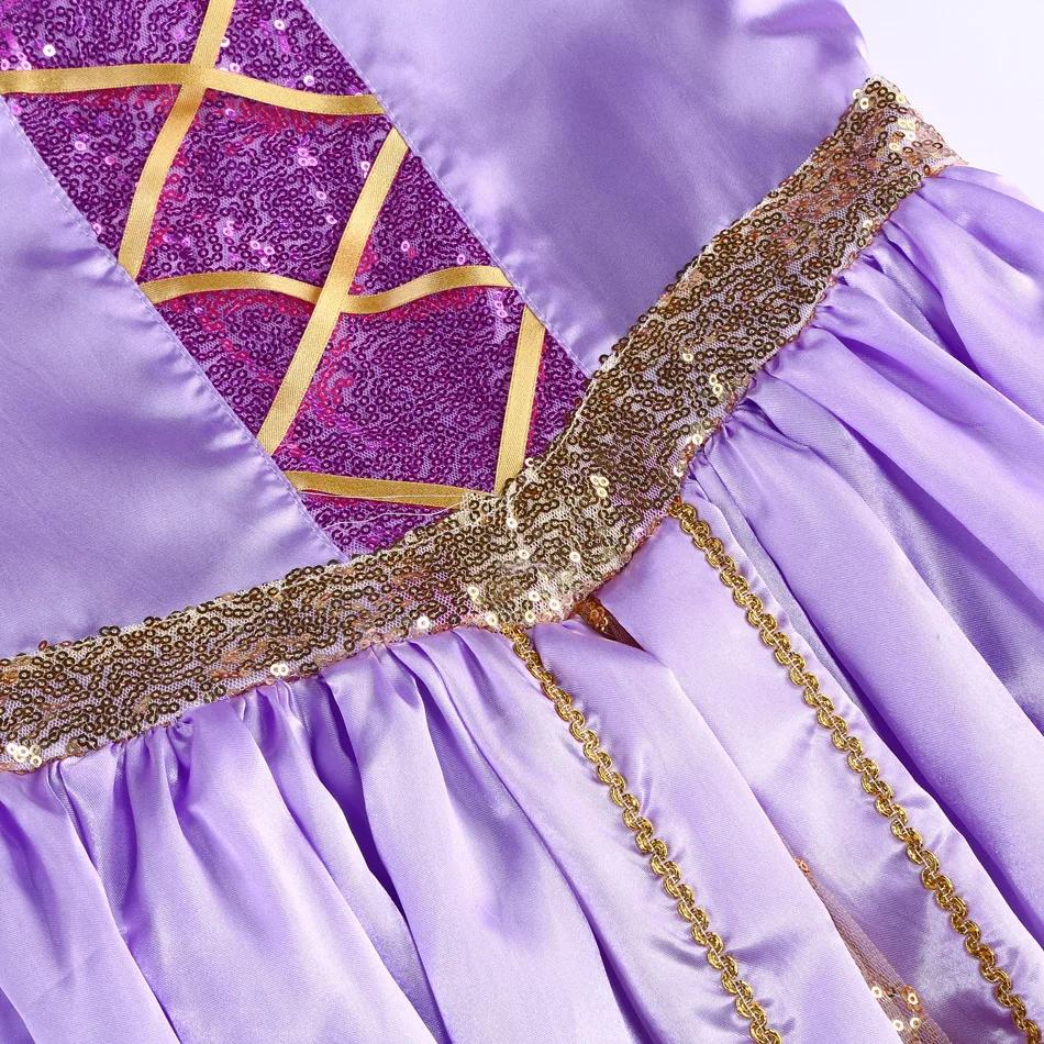 Robe raiponce Disney pour filles, déguisement emmêlé pour enfants, Costume de princesse de carnaval,