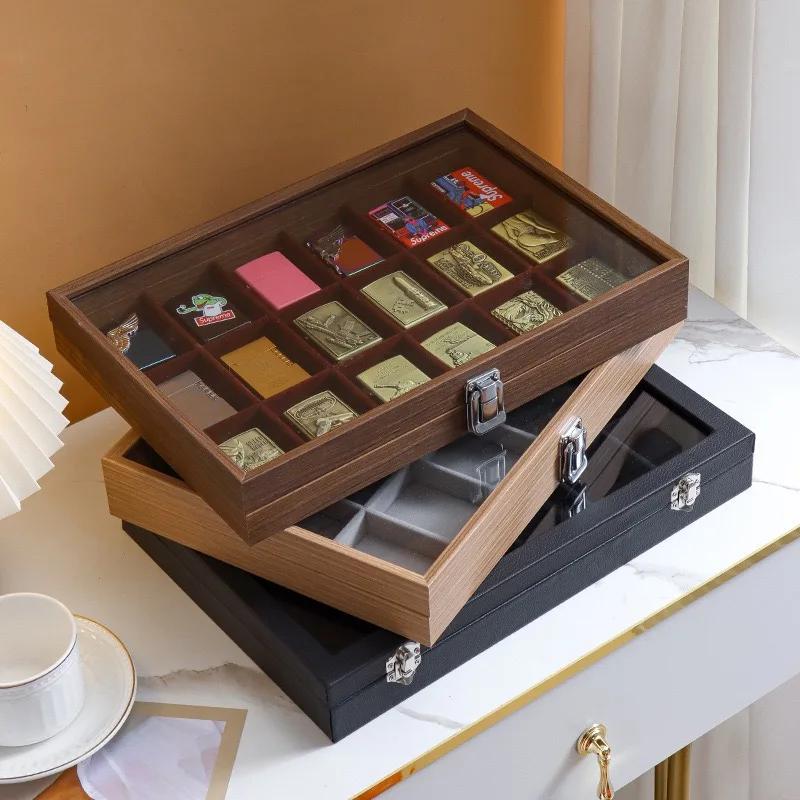 Boîte de rangement pour briquet, support de briquet, boîte d'exposition coupe-vent, présentoir trans