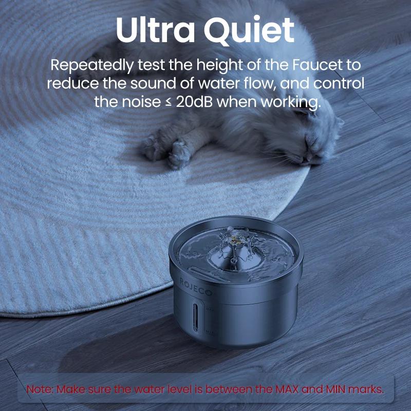 ROJECO fontaine à boire pour animaux de compagnie en acier inoxydable fontaine d'eau automatique pou