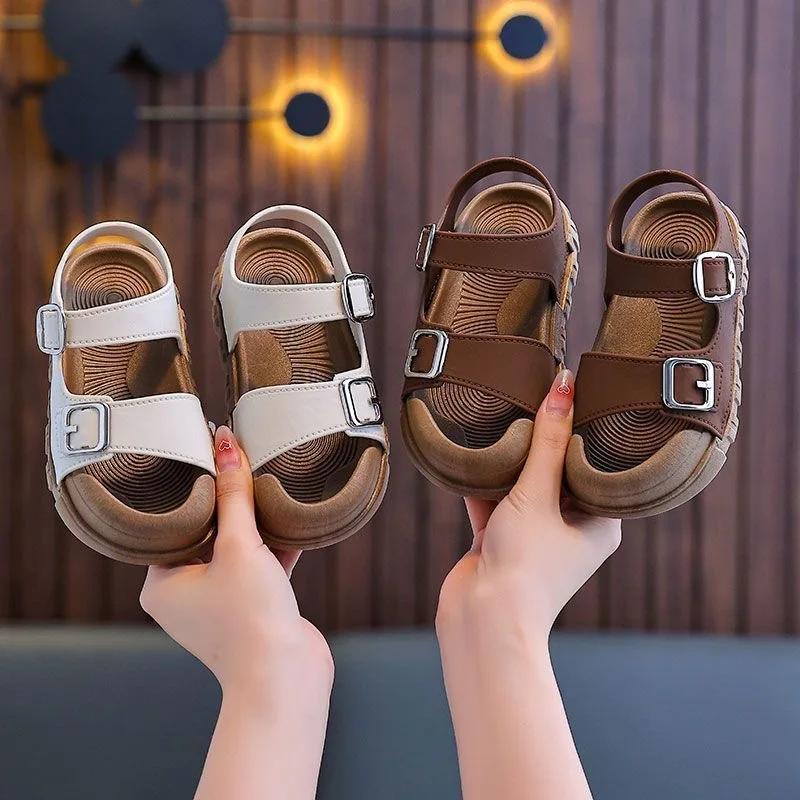 Sandales d'été pour enfants, sandales décontractées à semelle souple antidérapante pour garçons et f