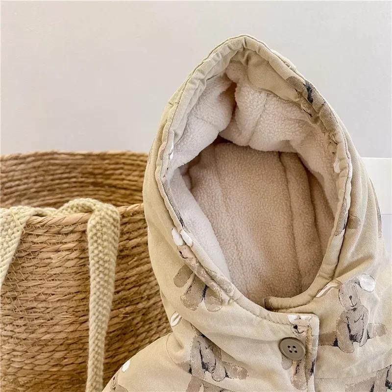 Manteau à capuche rembourré pour enfants de 1 à 7 ans, vêtements coréens pour bébé, veste d'hiver ch