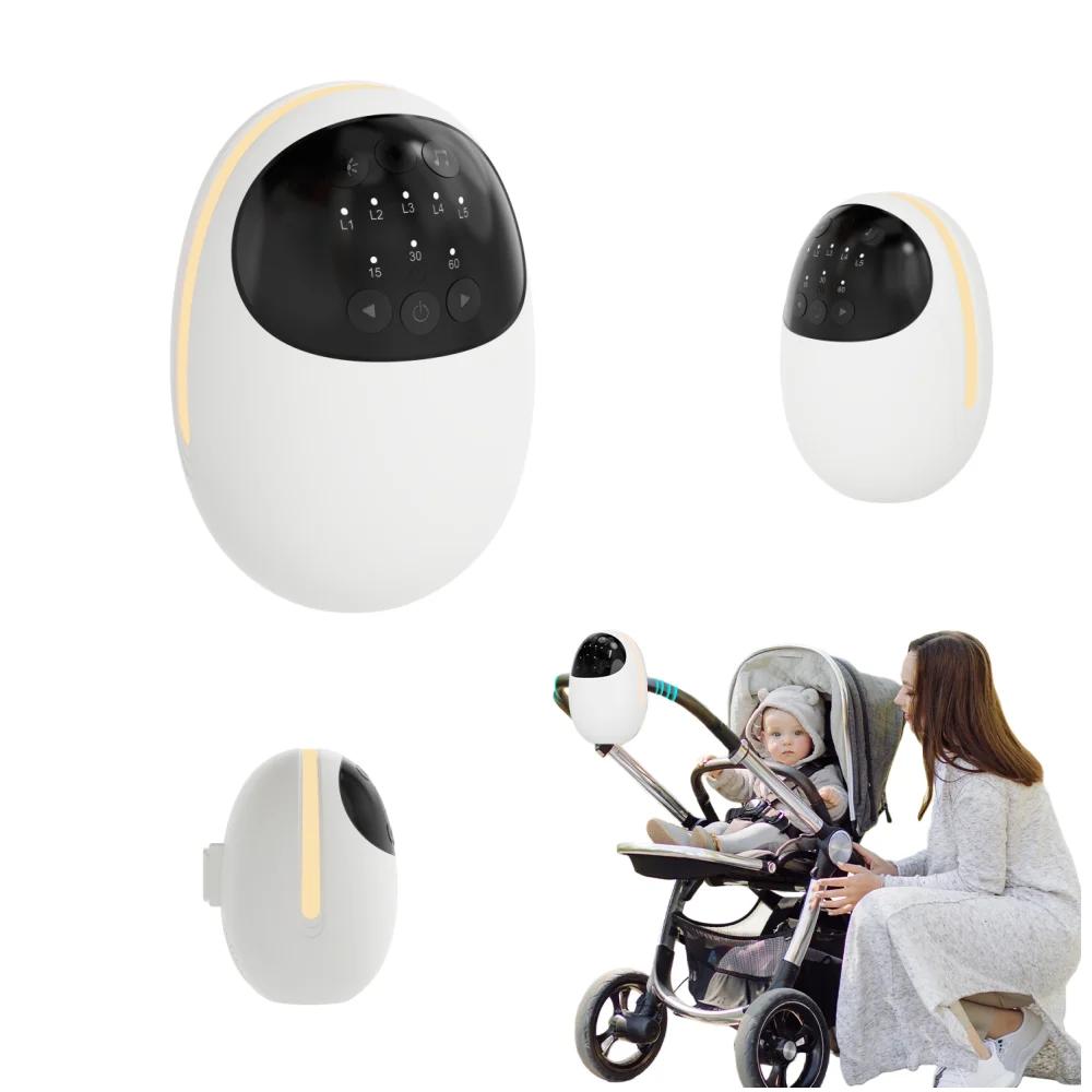Berceau pour bébé rechargeable avec batterie 1800 mAh, sons apaisants, lumière LED respirante et 3 m