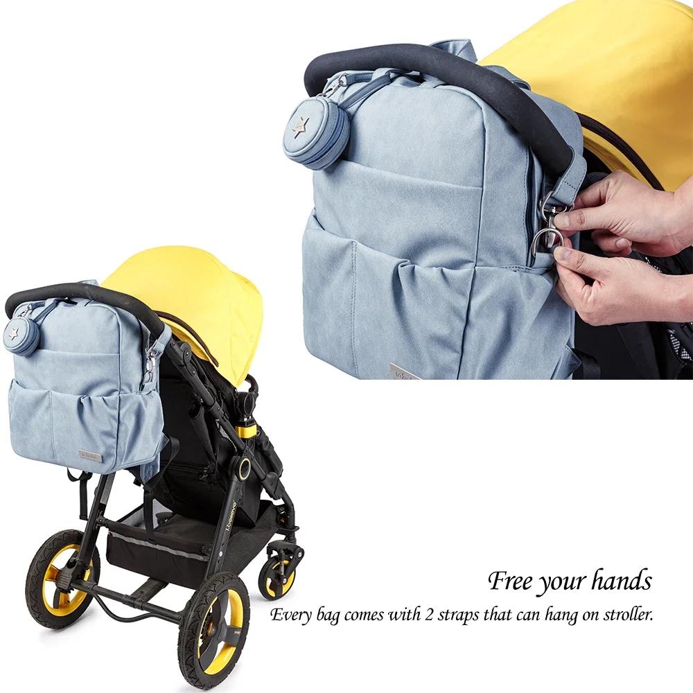 Sac à dos à couches Soboba grande capacité - Sac étanche élégant avec porte-sucette pour nouveau-né