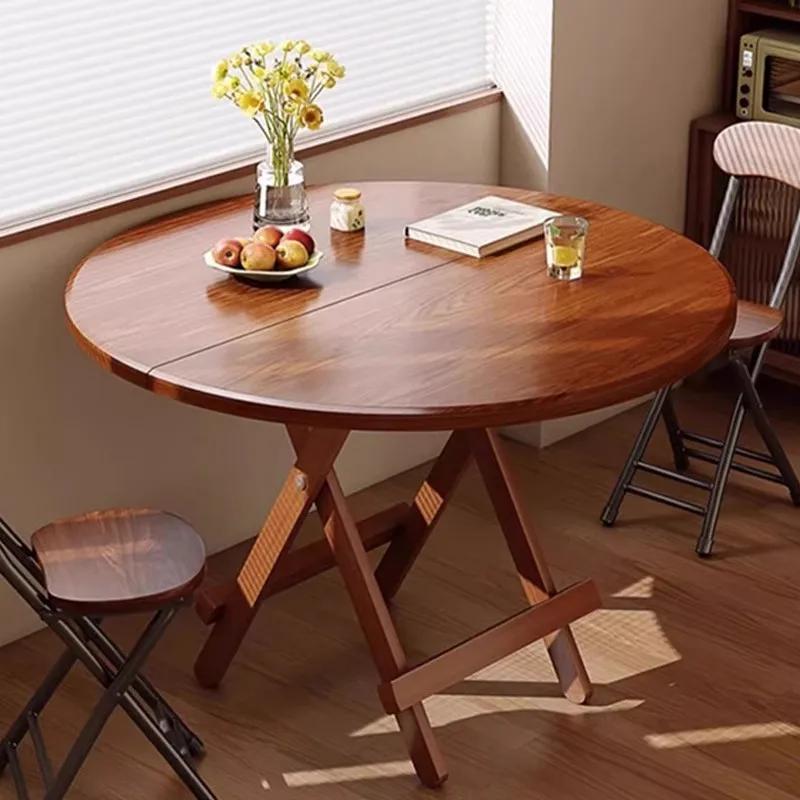 Table à manger pliante robuste – Aucun assemblage nécessaire, bureau solide et stable pour la cuisin