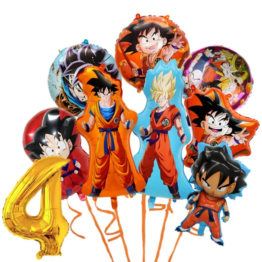 9 pièces Dragon Ball Z Ballons ensemble figurines d'anime Son Goku modèles feuille Ballon dessin ani