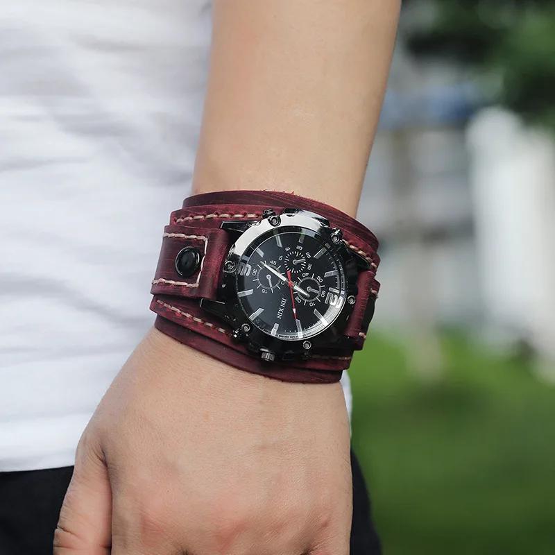 Montres à Quartz pour hommes montre-Bracelet de luxe 2024 bracelet en peau de vache montre de Style
