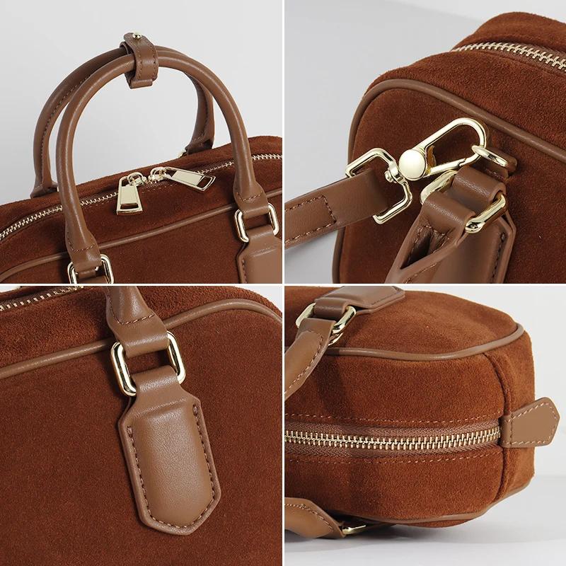 Femmes décontracté grande capacité rétro sac dames vache en cuir véritable sacs à bandoulière femme
