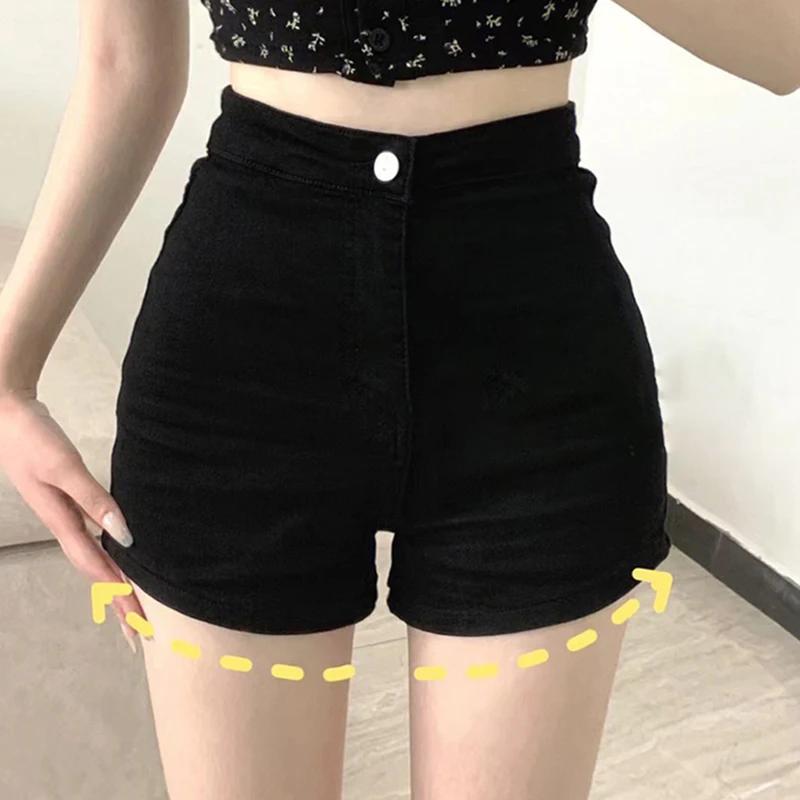 Collants décontractés noirs pour femmes, pantalons Ultra-courts, taille haute, amincissants, Sexy, P