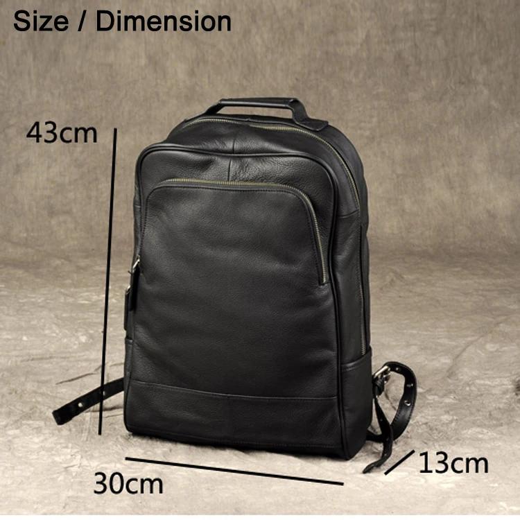 Sac à dos en cuir véritable pour homme, accessoire de bonne qualité, à la mode, pour l'école, tous l