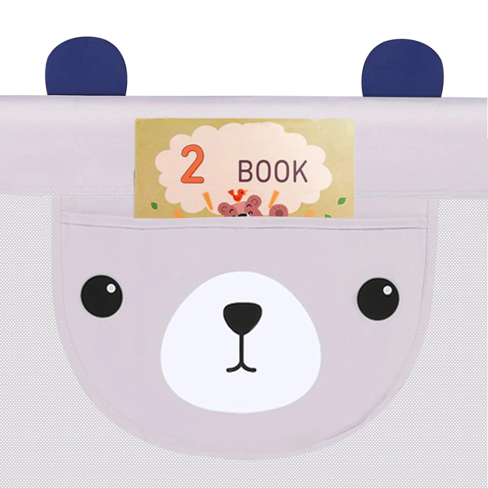 Barrière de Lit Bébé, Réglable 30 Niveaux, Cadre Métallique Anti-Chute, Tissu Respirant Gris Clair a