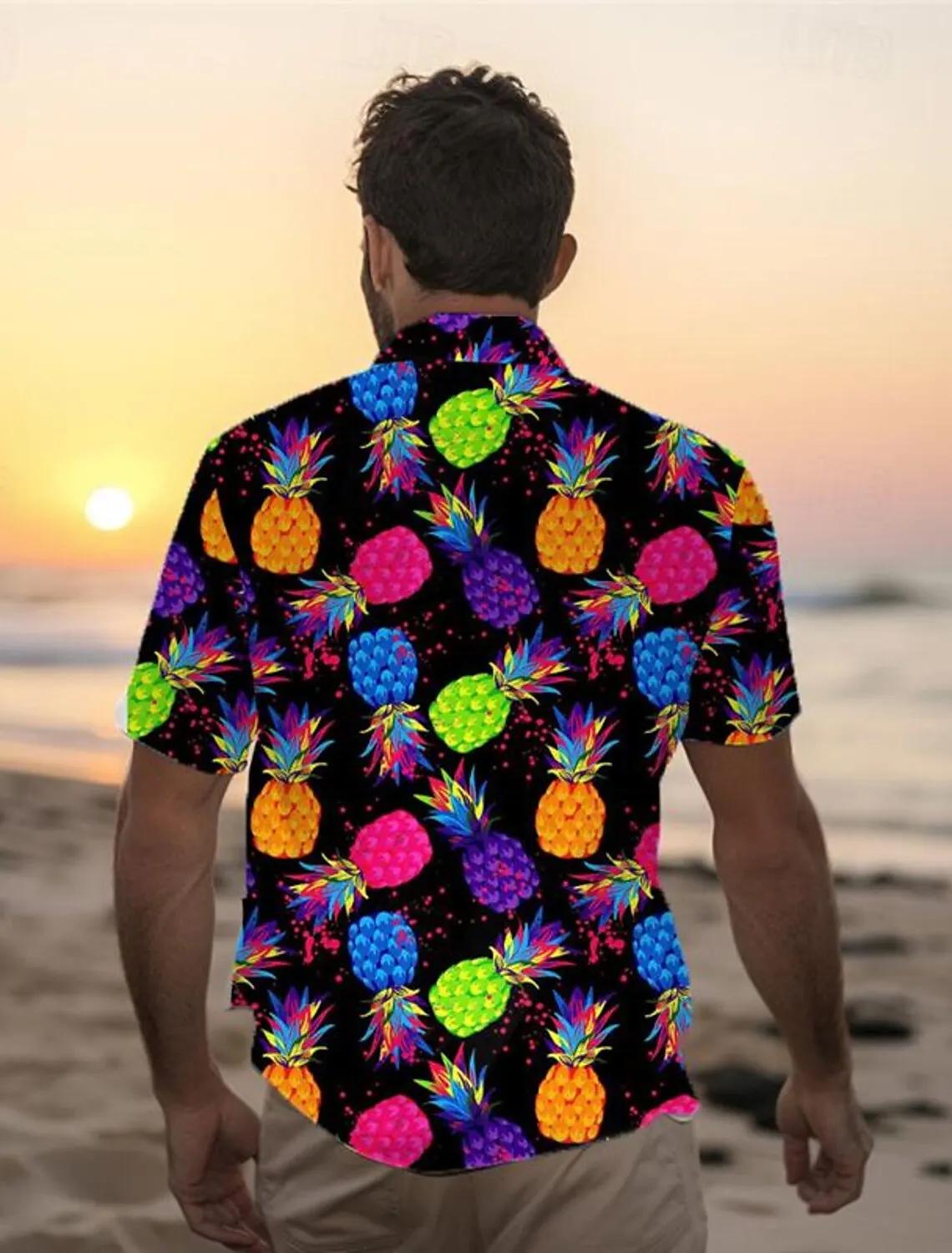 Chemise d'été Aloha pour hommes, ananas Tropical, décontractée, vacances, printemps, couverture, man