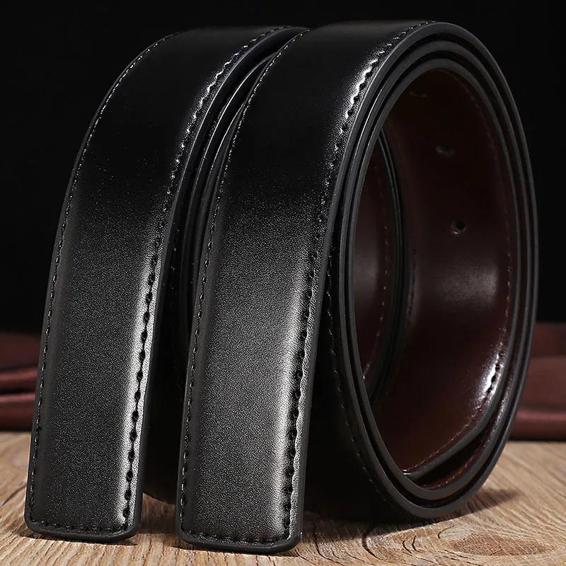 Cuir de vache réversible Double face, 2.8cm 3.0cm 3.3cm 3.5cm 3.8cm de large, avec trous, ceinture s