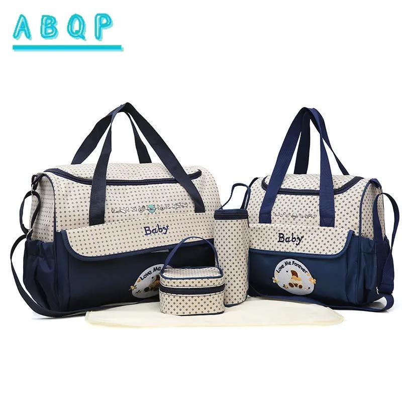 Sac à couches pour bébé grande capacité, ensemble de 5 pièces, sac de rangement pour couches de bébé