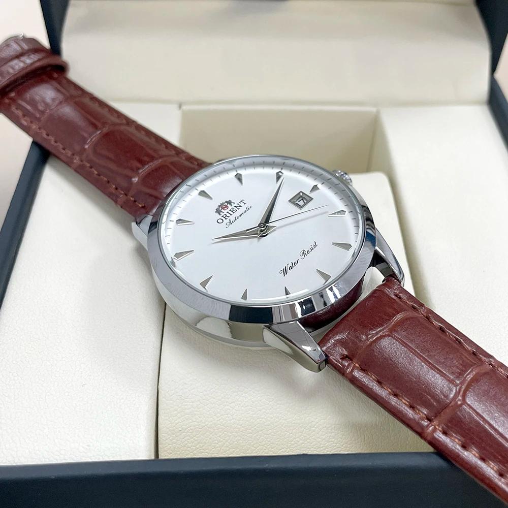Montre automatique pour hommes Orient, bracelet en acier inoxydable à cadran noir, montre-bracelet d
