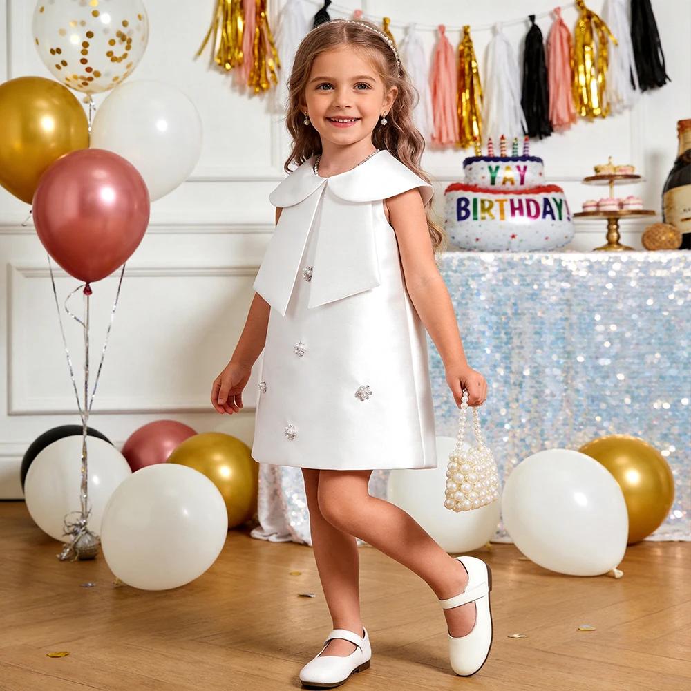 Nouvelle robe de princesse rouge à manches longues de style occidental pour filles, jupe évasée, rob