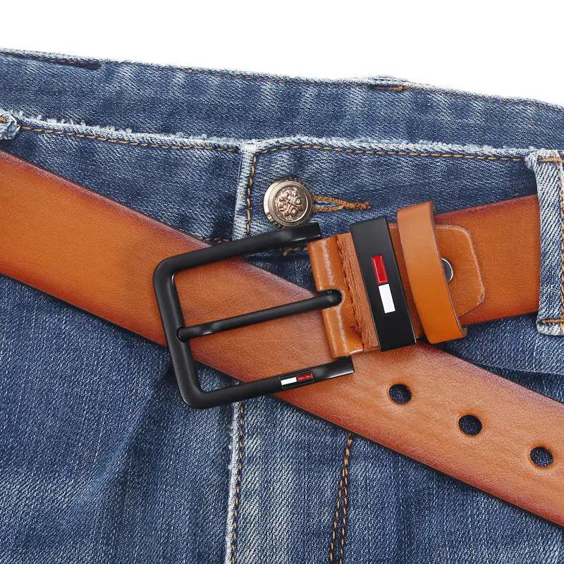 Ceinture en cuir PU pour homme 120CM X 3.8CM avec boucle carrée en alliage, style décontracté et pro
