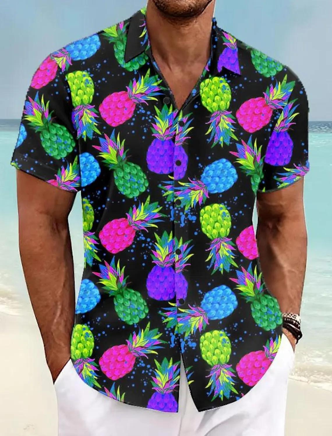 Chemise d'été Aloha pour hommes, ananas Tropical, décontractée, vacances, printemps, couverture, man