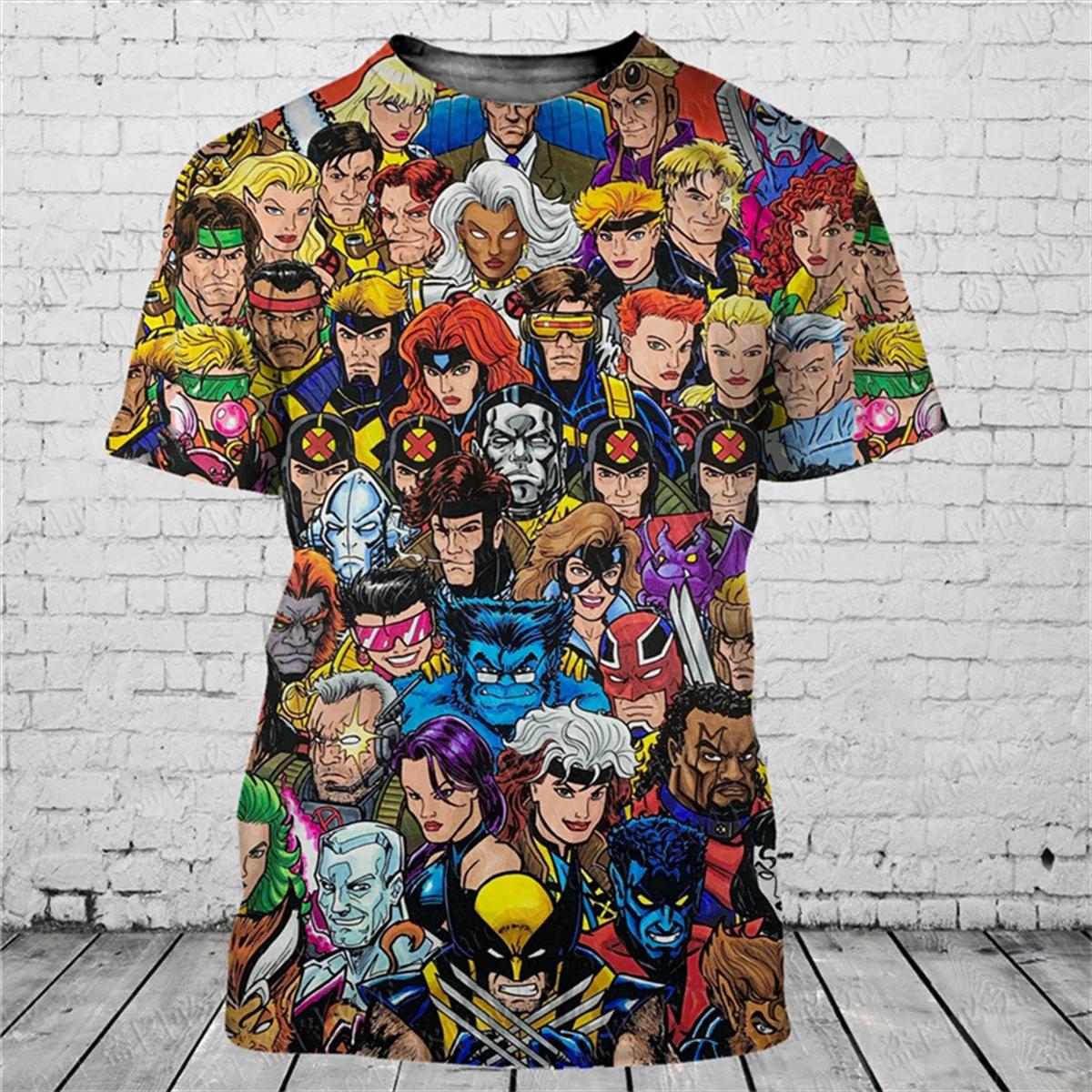 T-shirt 3D à la mode pour hommes, avec personnage de dessin animé populaire imprimé, manches courtes