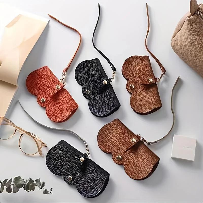 Housse de lunettes en relief Litchi, jolie pochette suspendue en cuir PU pour lunettes de soleil, sa