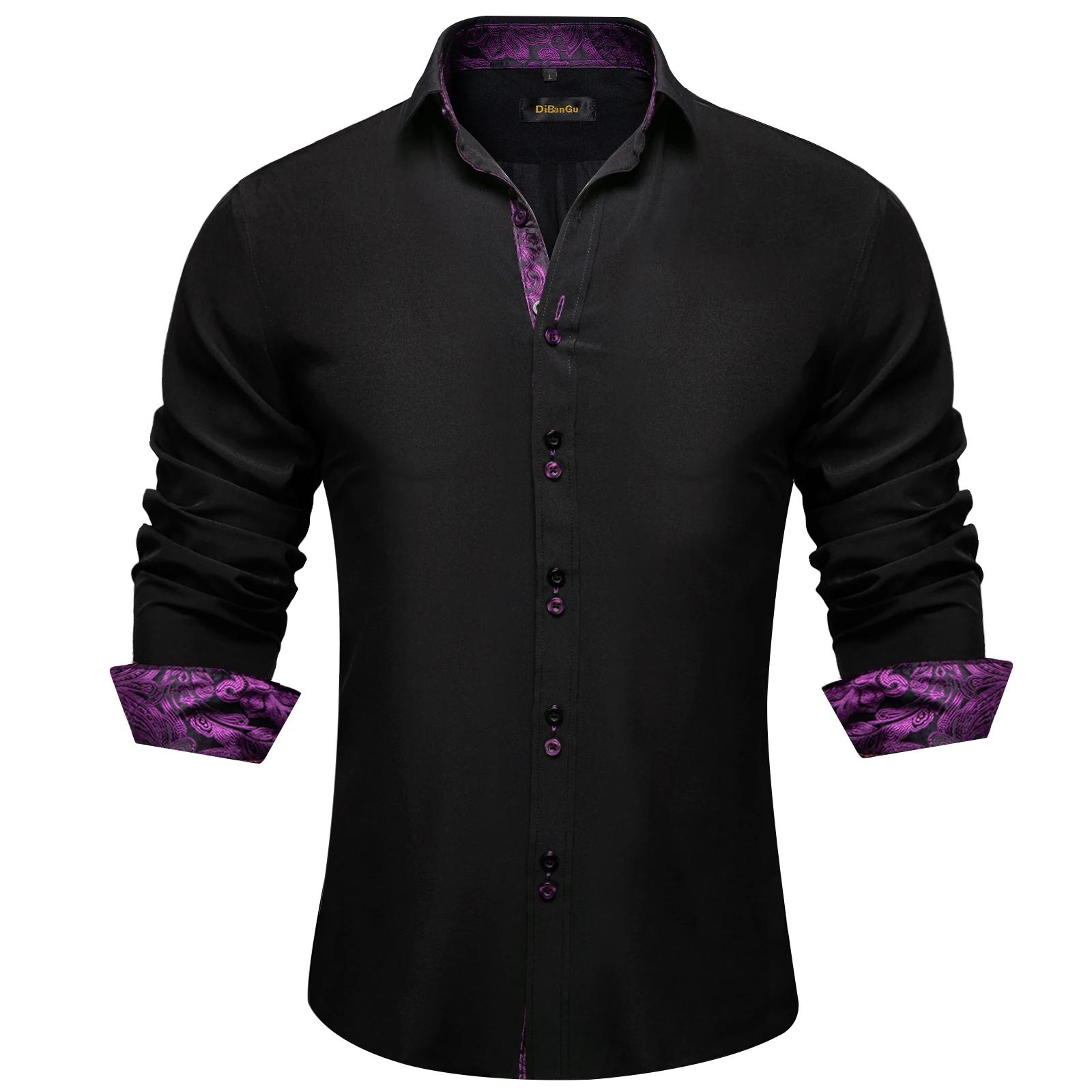 Chemise décontractée à manches longues pour hommes avec motif d'abonnés Paisley intérieur, chemise h