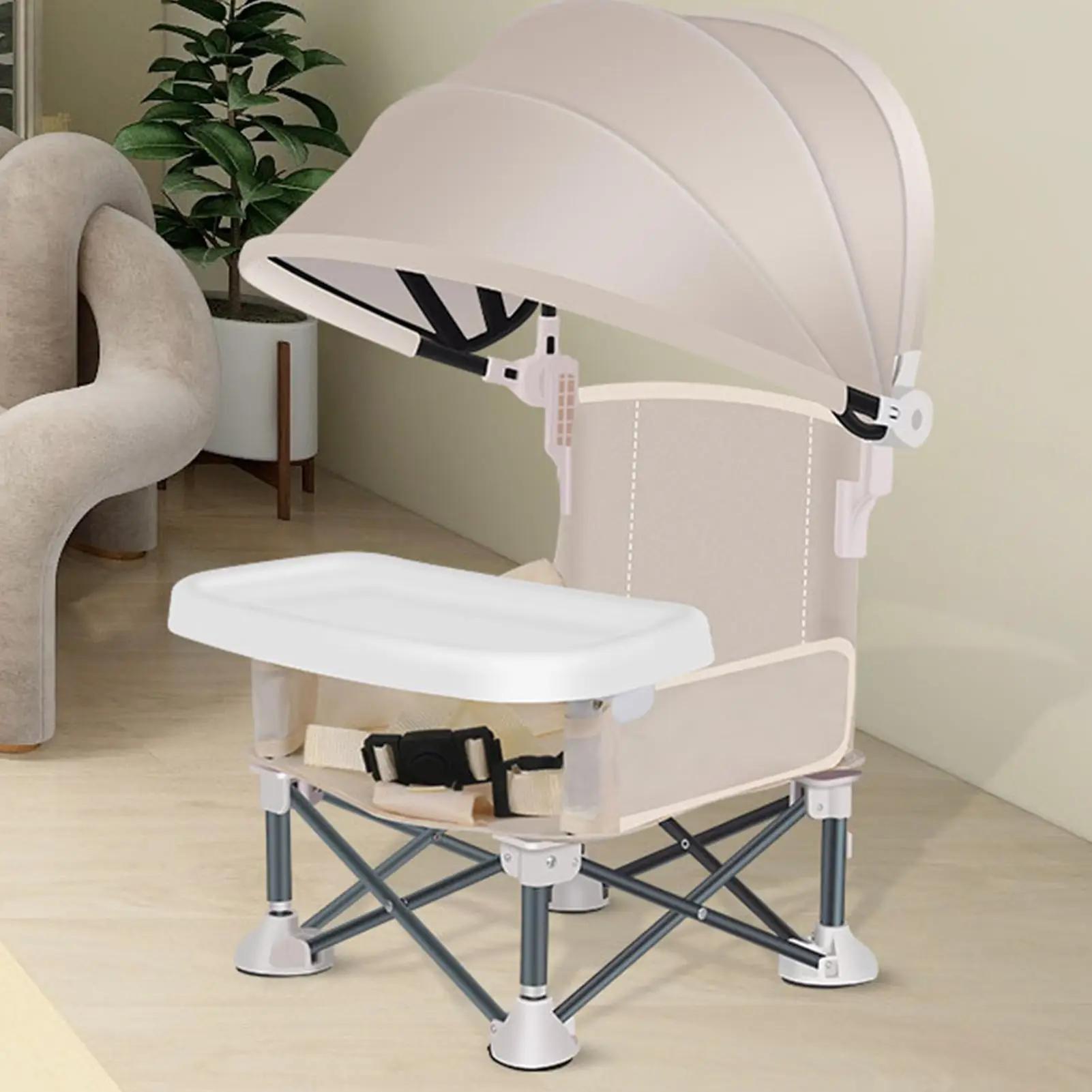Chaise d'alimentation pliable pour bébé, rehausseur d'alimentation avec pare-soleil et plateau amovi