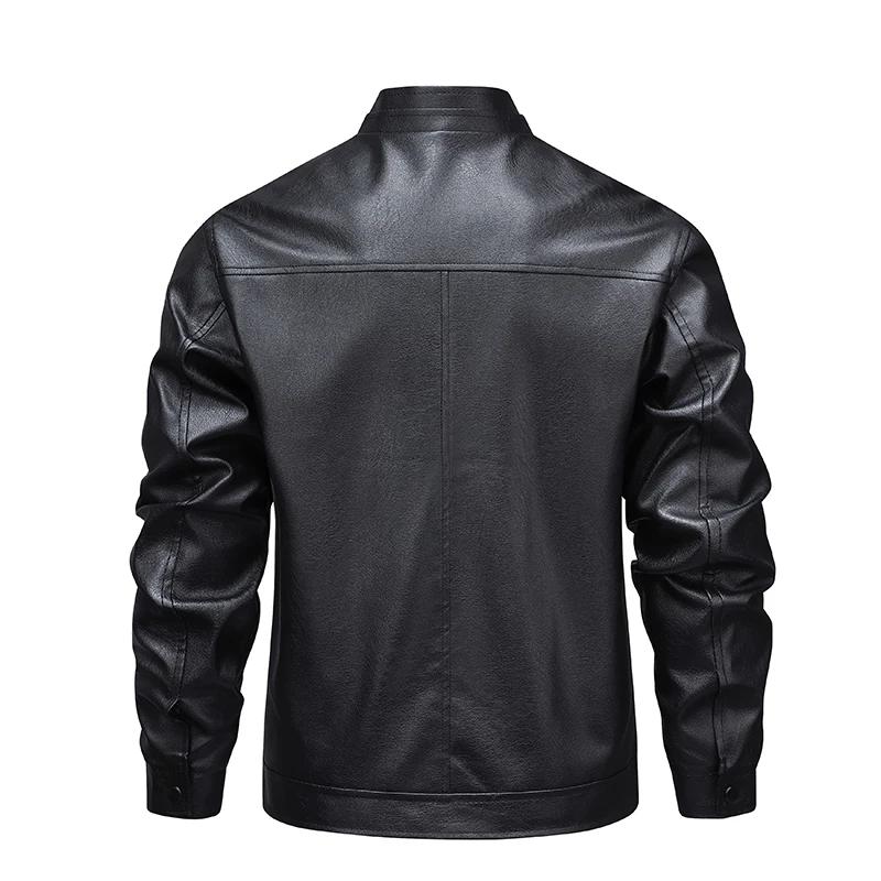 Transfrontalier 2025 nouvelle veste en cuir hommes manteau automne nouveau col montant veste hommes