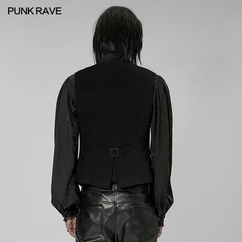 PUNK RAVE-Gilet Gothique Non artificiel astique pour Homme, Jacquard Effet 3D, Magnifique, 3 Couleur