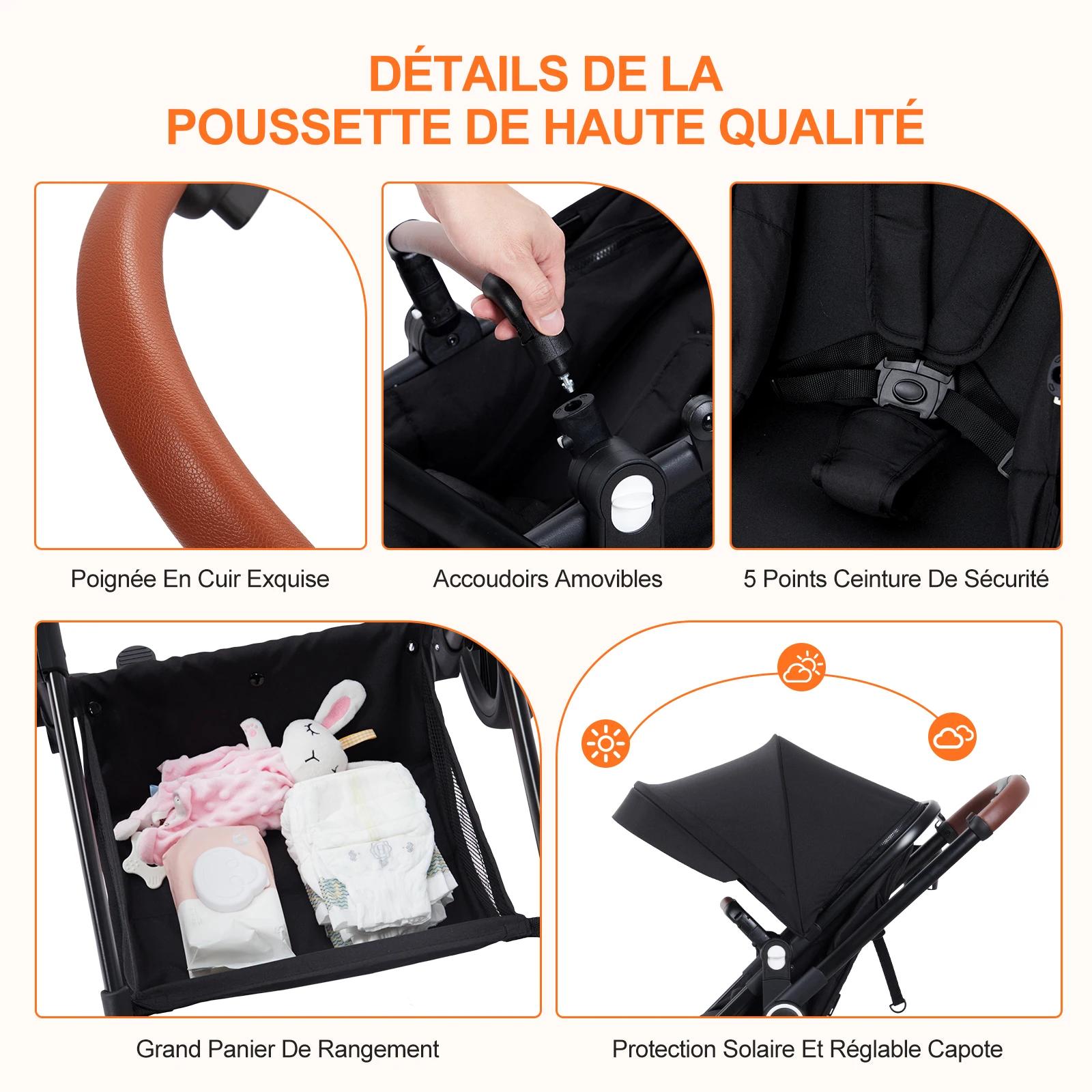 Bumosquito-Poussette 2 en 1 pour enfants de 0 à 36 mois, avec manteaux, jusqu'à 22 noix, pour sport,