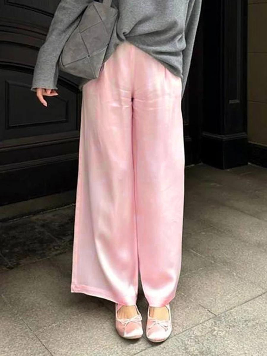Robe en Satin Chic à Jambes Larges pour Femme, Pantalon de Travail, Taille artificiel astique, Ajust