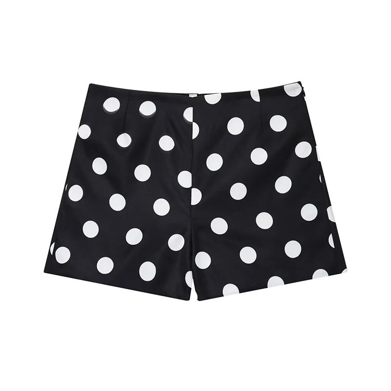 Shorts décontractés amples taille haute vintage à imprimé pois pour femme, collection été 2026, idéa
