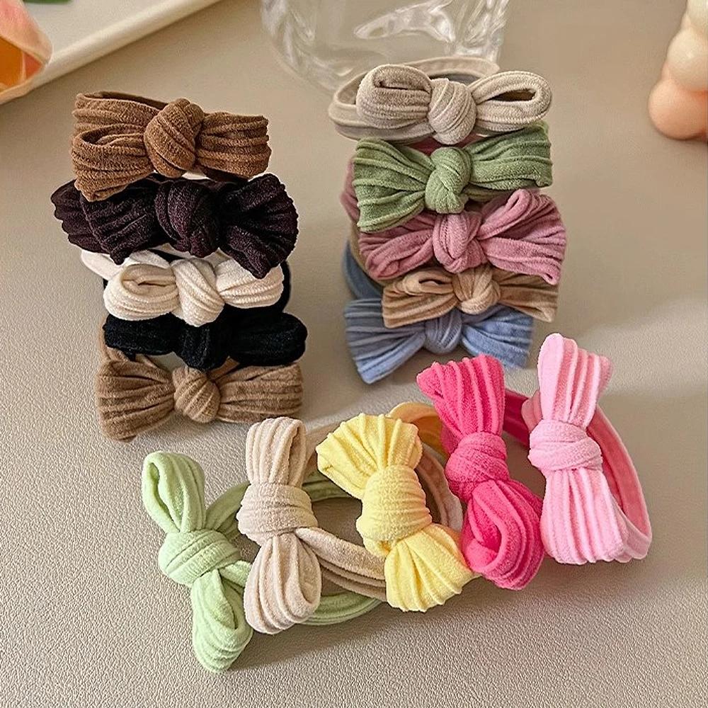5 pièces/ensemble Simple nœud cheveux cravates cordes coloré élastique sans couture élastique pour q