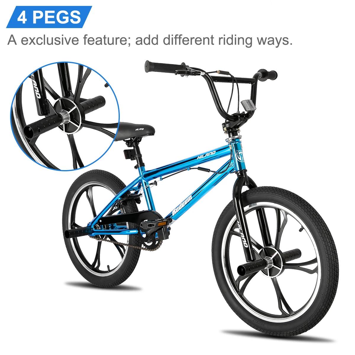 Hiland Vélo BMX pour enfants de 20 pouces pour garçons et filles âgés de 5 à 12 ans, style libre à r