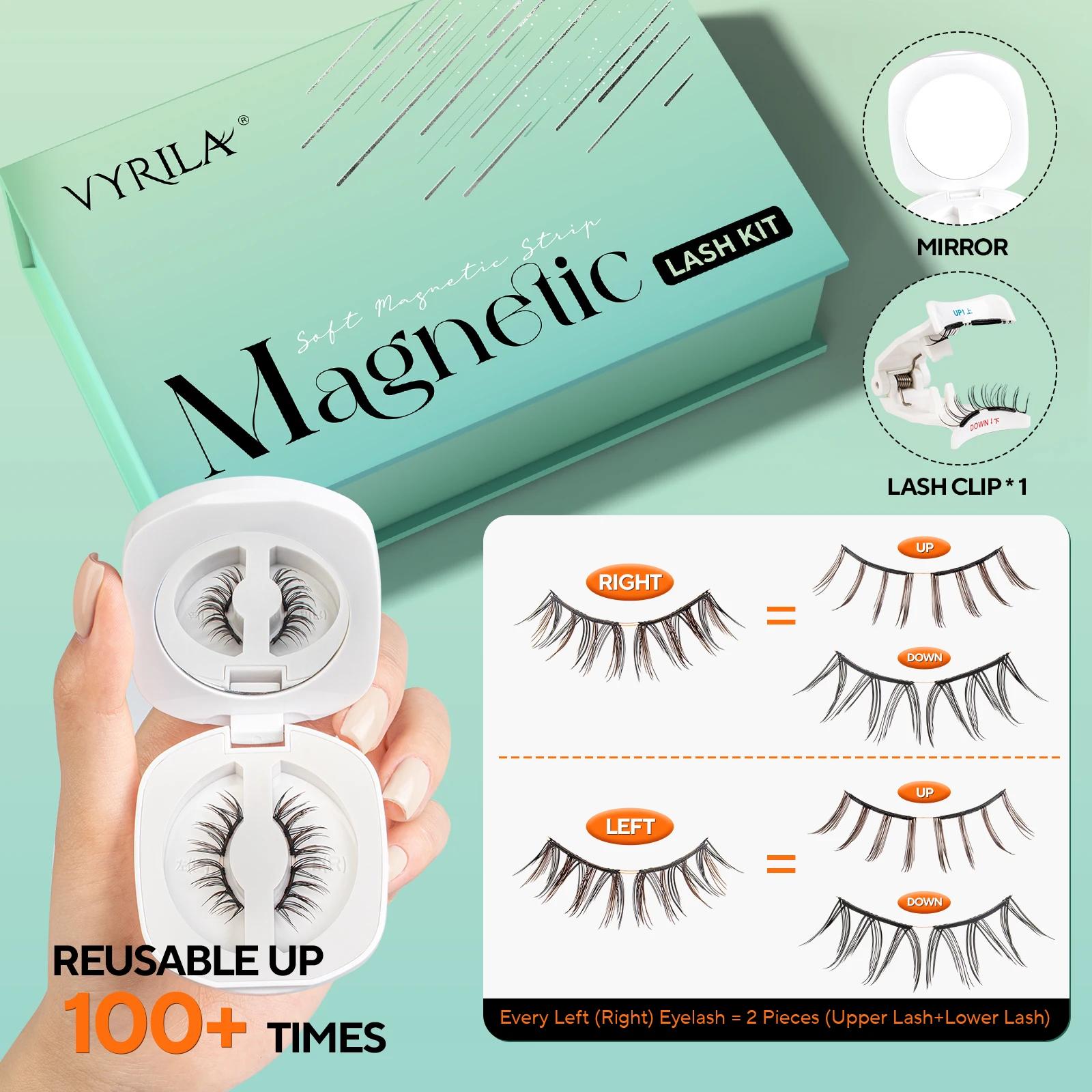 VYRILA mise à niveau des cils magnétiques marron/noir cils magnétiques doux réutilisables avec appli
