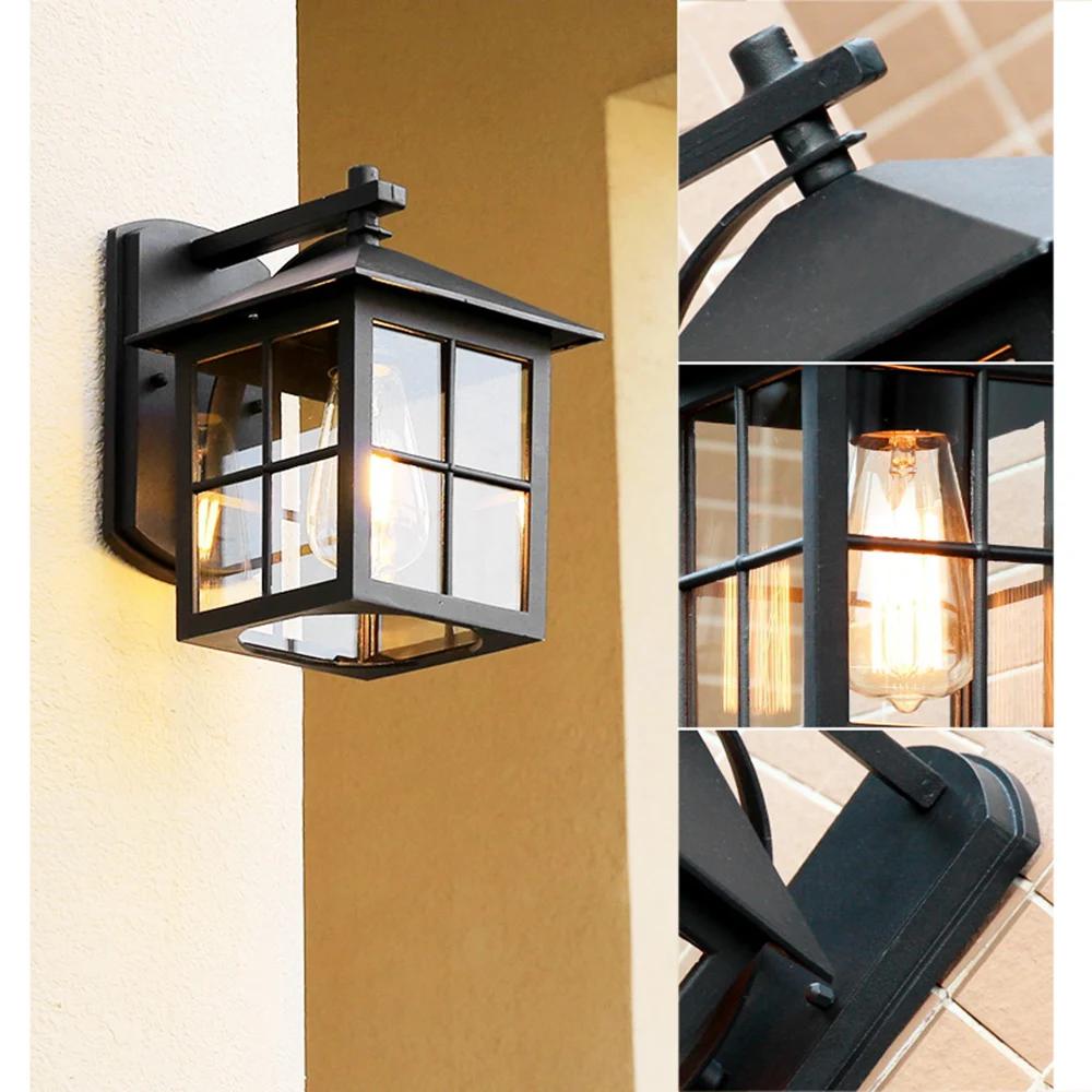 Applique murale extérieure Vintage E27 ampoule applique luminaires rétro mur LED lampe porche maison