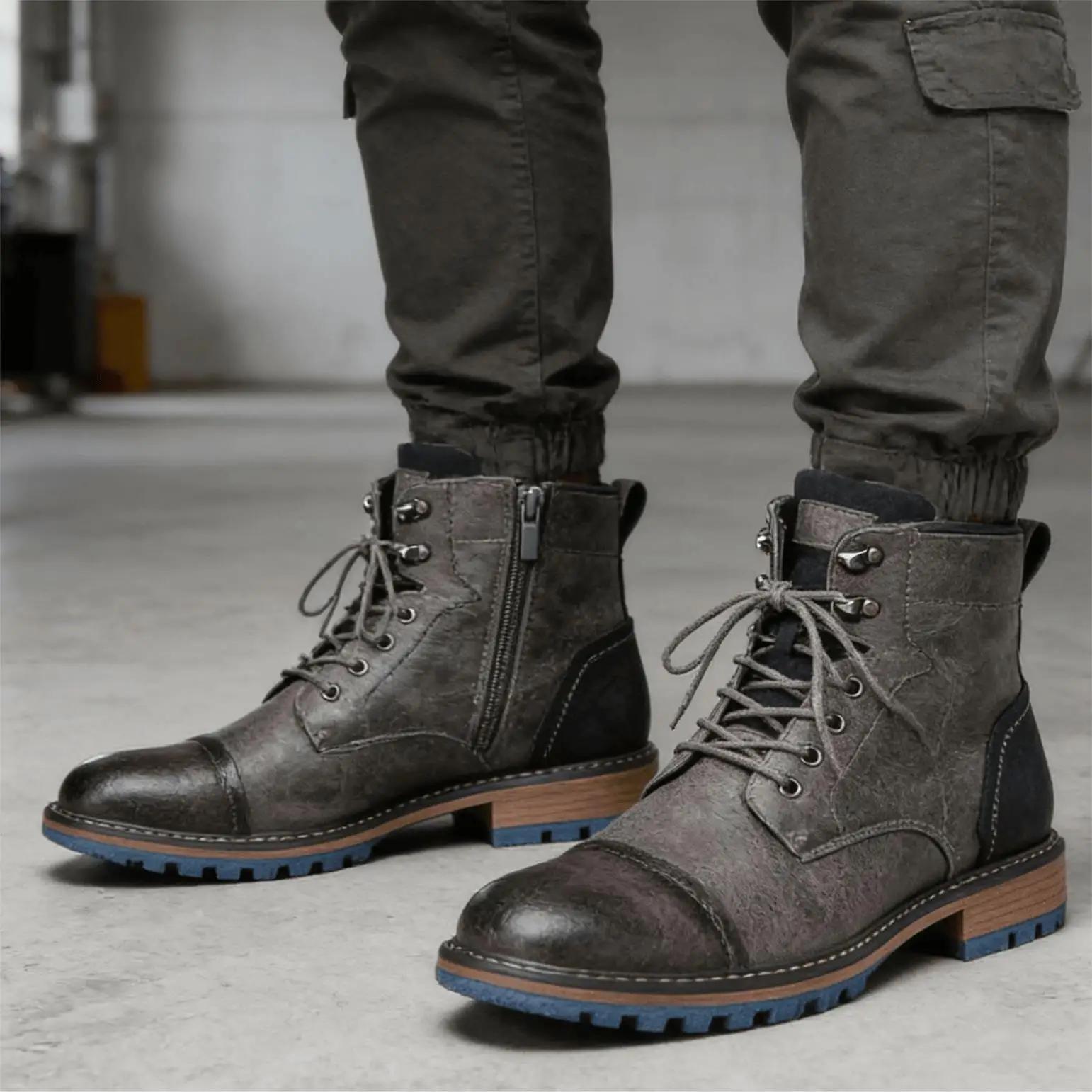 Bottes en cuir confortables de marque tendance 2026 pour homme