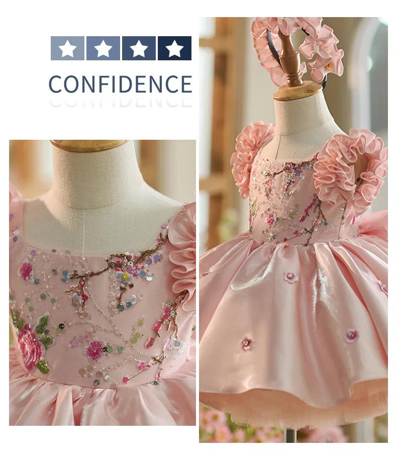 Robe de soirée haut de gamme pour bébé fille, vêtements pour enfants doux, 0-4 ans, littérature, nou