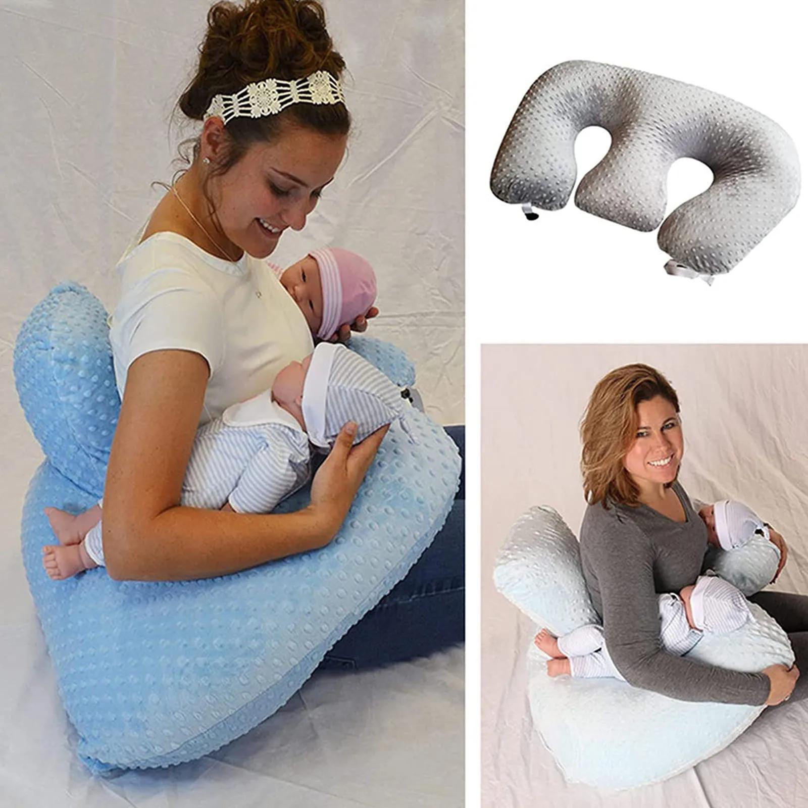 Coussin d'allaitement multifonctionnel double, coussin de soutien pour l'allaitement des nouveau-nés