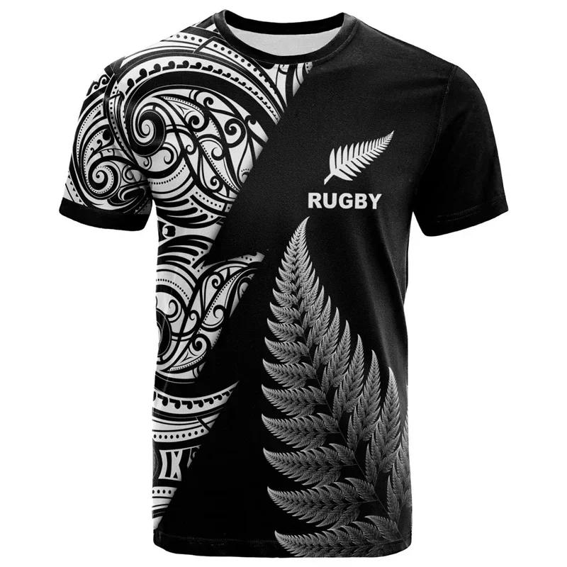 Été nouvelle-zélande Maori ballon de Rugby imprimé t-shirt Fitness sport hommes séchage rapide t-shi