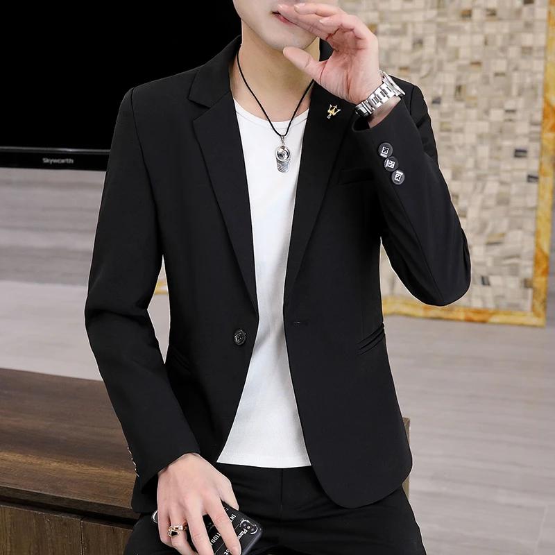 Costume décontracté rouge de style coréen pour homme, tendance printemps-automne, nouvelle tenue de